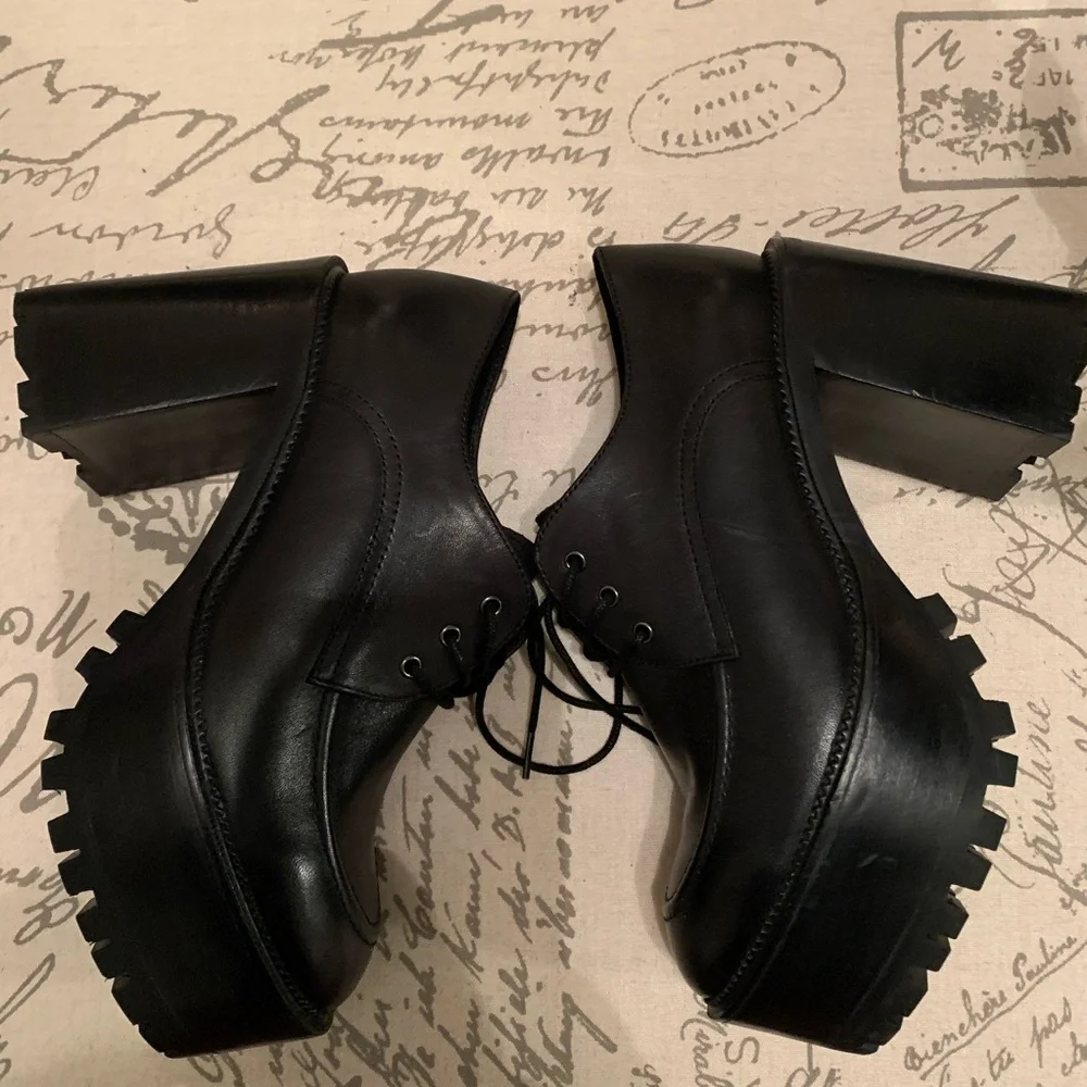 Free People Leather Platform Shoes - Picture 4 of 9